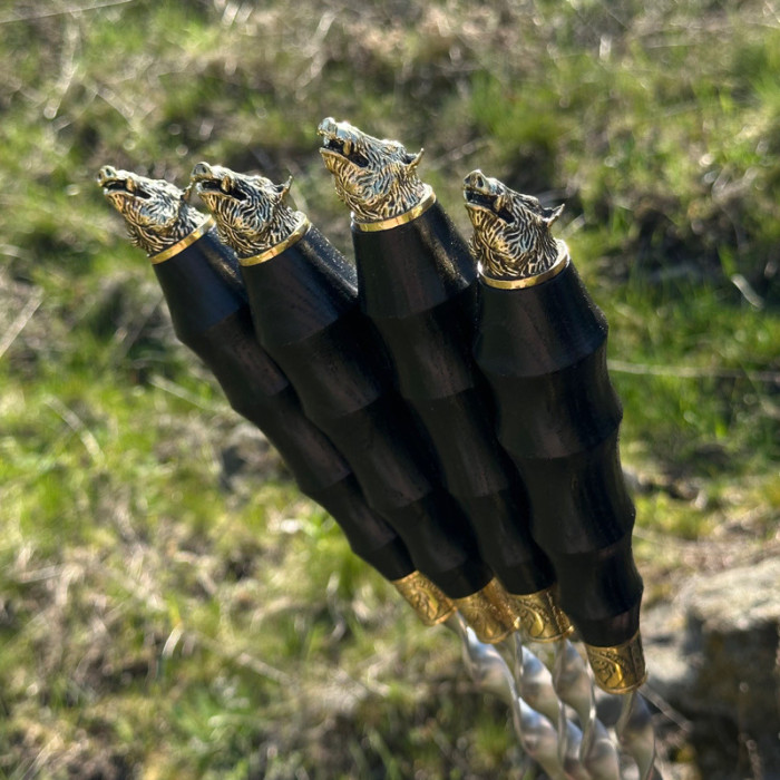 Шампура ручной работы с деревянной ручкой Кабан 4 шт. Gorillas BBQ SKK69