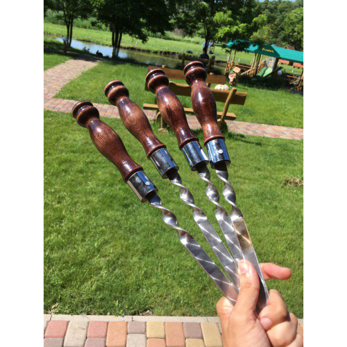 Шампуры с деревянной ручкой 4 шт. КОЛЬЦО 40 см Gorillas BBQ SKK72