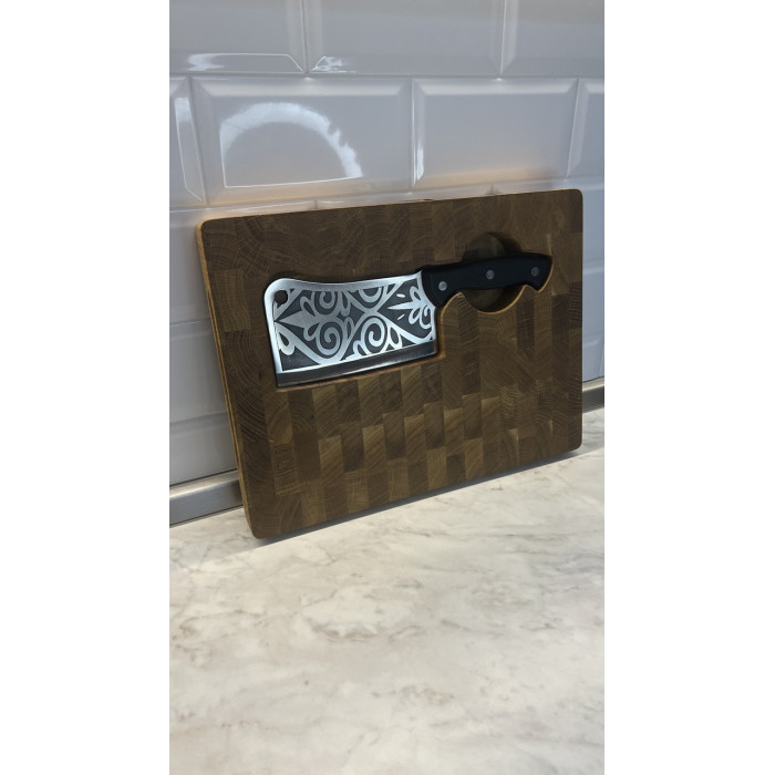 Набор кухонный торцевая разделочная доска с тяпкой Версаль Gorillas BBQ DS33