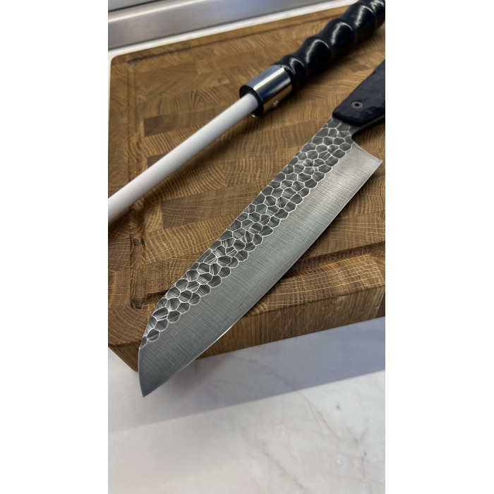 Набор кухонный торцевая разделочная доска с кухонным ножом Шеф и мусатом Gorillas BBQ DS36