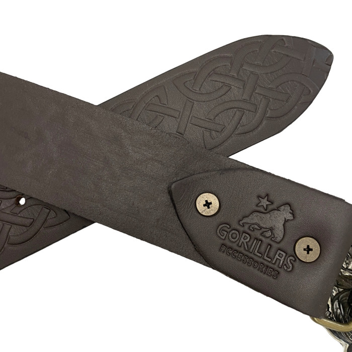 Ремень (тиснение) с пряжкой Молот Тора нейзильбер bb70