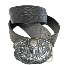Ремень (тиснение) с пряжкой Хищник нейзильбер bb71