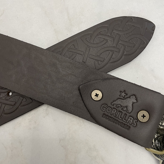 Кожаный пояс с тиснением для мужского ремня (коричневый) Gorillas Accessories bb78