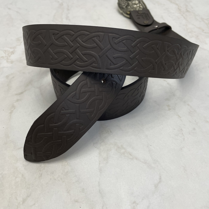 Кожаный пояс с тиснением для мужского ремня (коричневый) Gorillas Accessories bb78