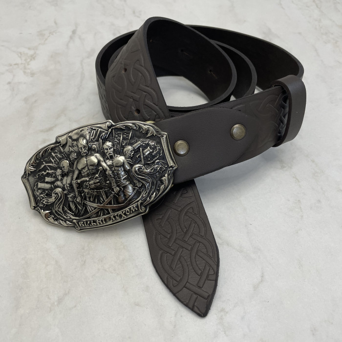 Кожаный пояс с тиснением для мужского ремня (коричневый) Gorillas Accessories bb78