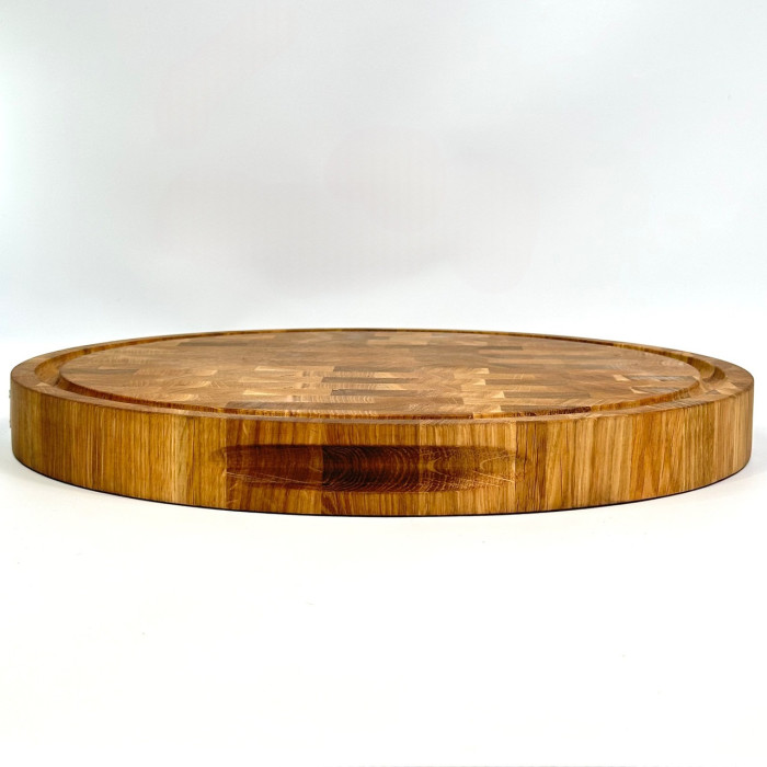 Доска разделочная деревянная круглая торцевая DS6