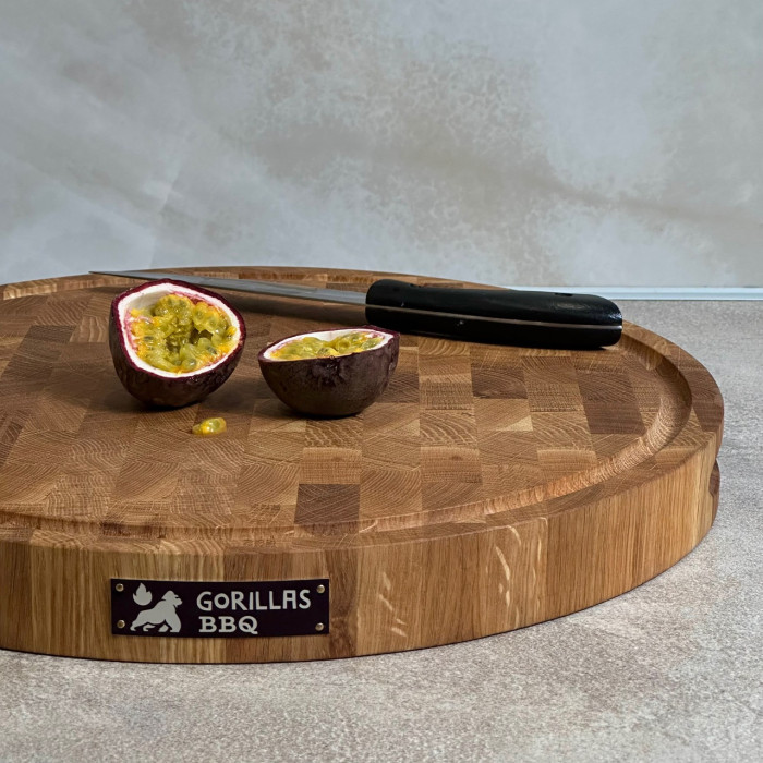 Доска разделочная деревянная круглая торцевая DS6