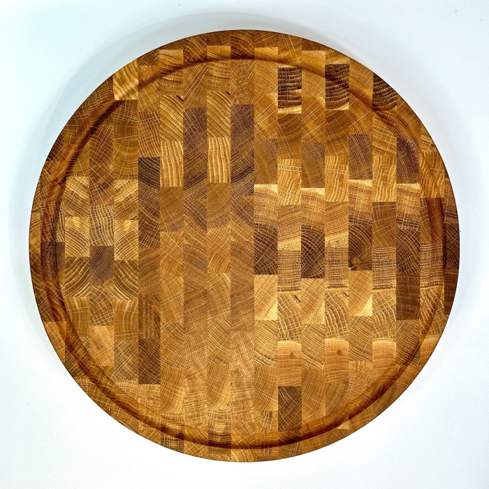 Доска разделочная деревянная круглая торцевая DS6