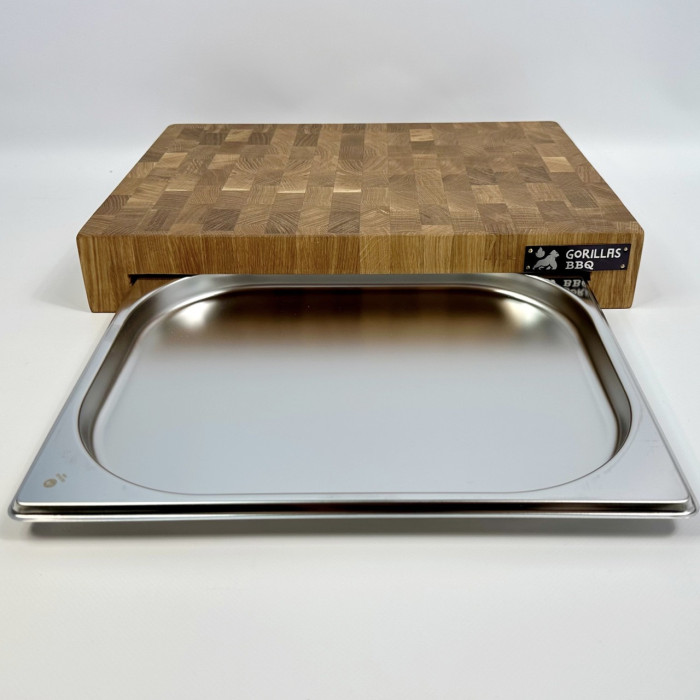 Доска торцевая разделочная Дуб с поддоном DS7