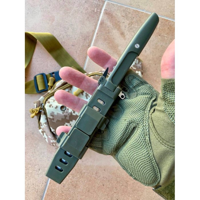 Боевой тактический нож #4114 (Requiem) зеленый сталь D2 с кобальтом KN120