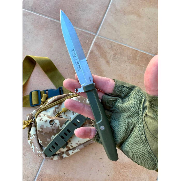 Боевой тактический нож #4114 (Requiem) зеленый сталь D2 с кобальтом KN120