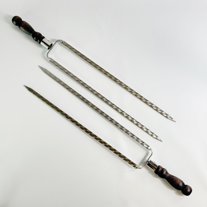 Набор для шашлыка подарочный в кожаной коробке Зубр 2.0 ELIT BS69