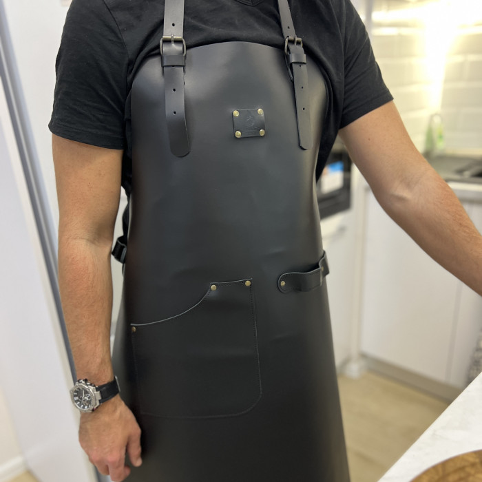 Кожаный фартук Gorillas BBQ (спилок) 1 карман FR19