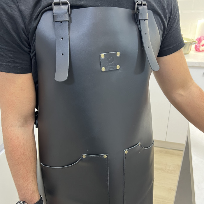 Кожаный фартук Gorillas BBQ (спилок) 2 кармана FR20