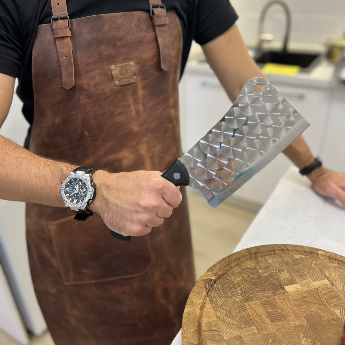 Кожаный фартук Gorillas BBQ (кожа Crazy Horse) 1 карман FR21