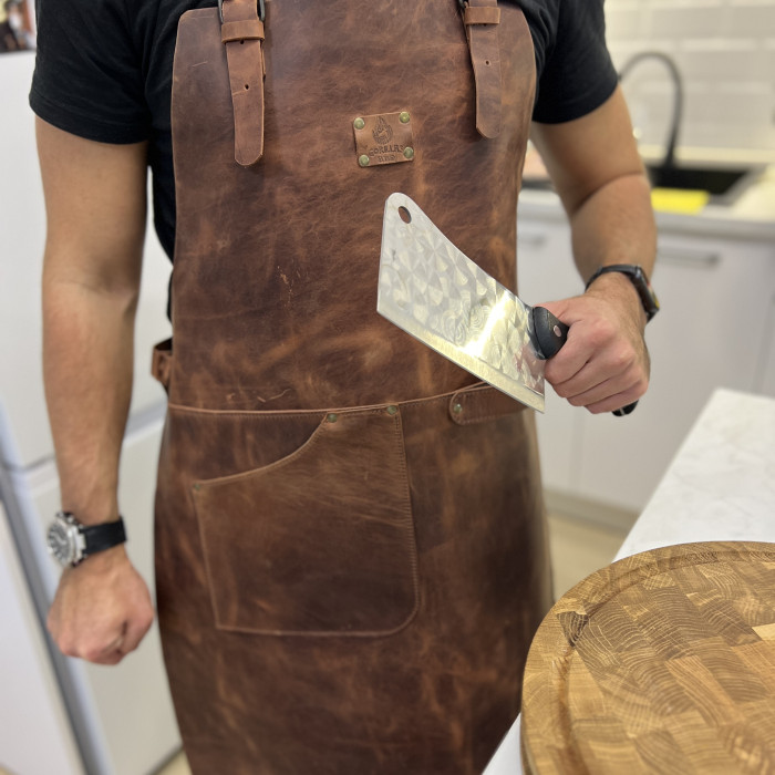 Кожаный фартук Gorillas BBQ (кожа Crazy Horse) 1 карман FR21