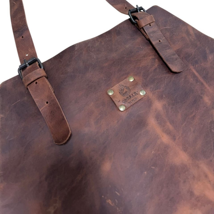 Кожаный фартук Gorillas BBQ (кожа Crazy Horse) 1 карман FR21