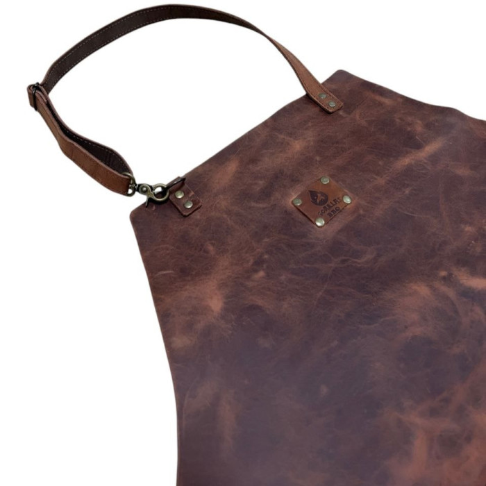 Кожаный фартук Gorillas BBQ (кожа Crazy Horse) 2 кармана FR22