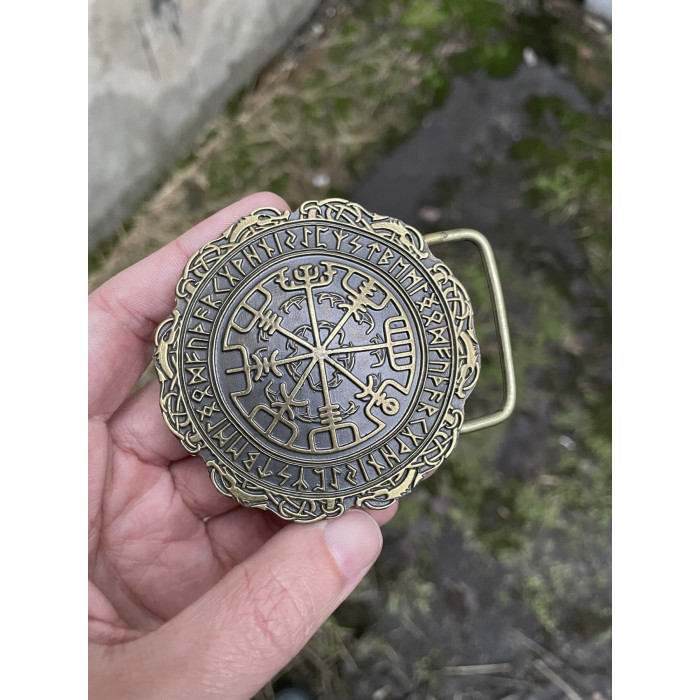 Ремень (тиснение) с пряжкой Вегвизир латунь bb58