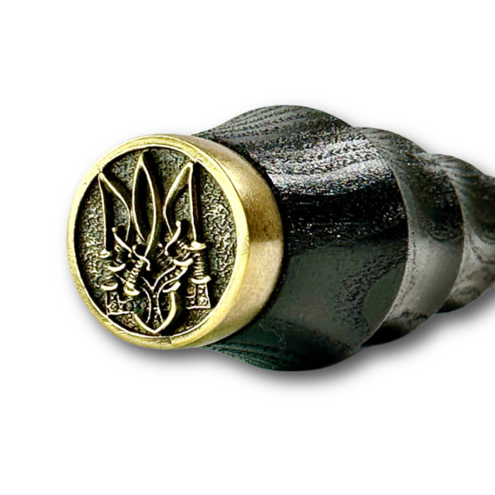 Двойной шампур с деревянной ручкой 1 шт Украинский герб (круг) Gorillas BBQ SKK27