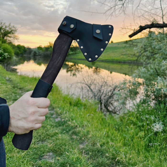 Топор ручной работы Польский Гусар Черный Gorillas BBQ TR6
