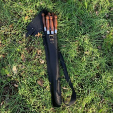 Набор шампуров КОЛЧАН СОКОЛ в кожаном чехле BS55