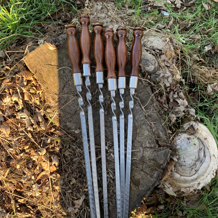 Набор шампуров КОЛЧАН СОКОЛ в кожаном чехле BS55