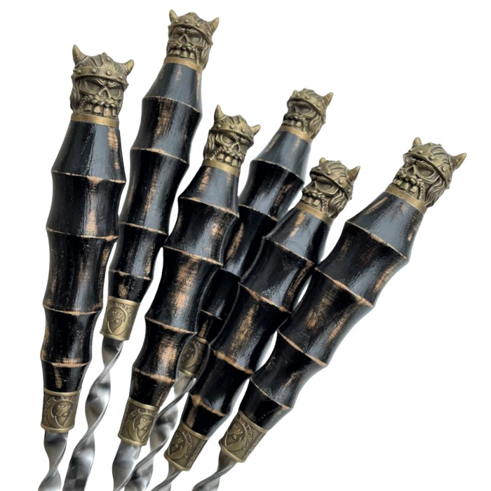 Набор шампуров Колчан ДАРЫ БОГОВ в кожаном чехле для шашлыка Gorillas BBQ BS28