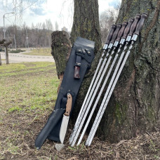 Набор шампуров КОЛЧАН ЛЕСОРУБ Gorillas BBQ BS25 в кожаном чехле