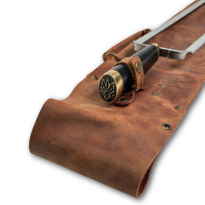 Набор шампуров в чехле из кожи Украинский герб BS62