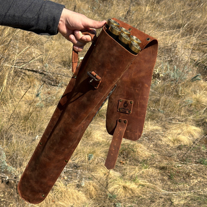 Набор шампуров в чехле из кожи Украинский герб BS62