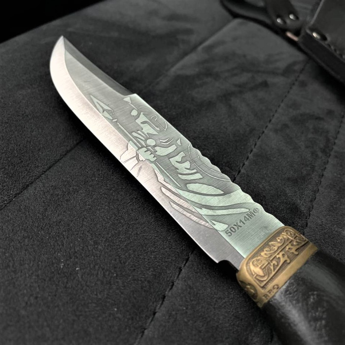 Нож туристический "Спартак" Gorillas BBQ с травлением KN5