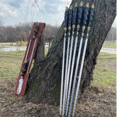 Набор шампуров КОЛЧАН ТИГР МАХ BS87 в кожаном чехле