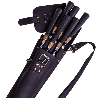 Skewers set NAPOLEON in a leather case