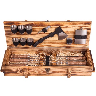 A set of skewers VITYAZ in a wooden case