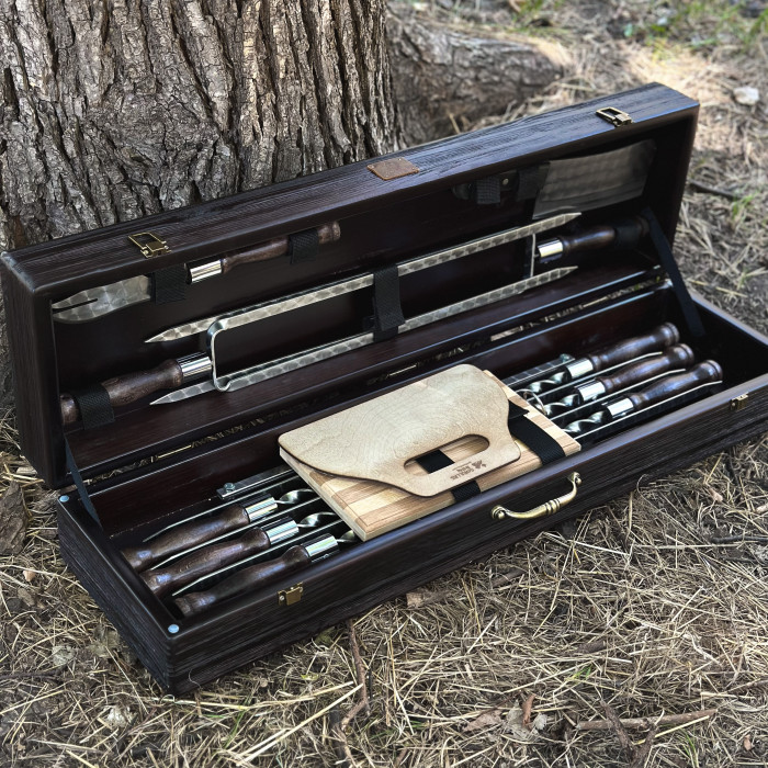 Набор для шашлыка в деревянном кейсе Тигр BS19