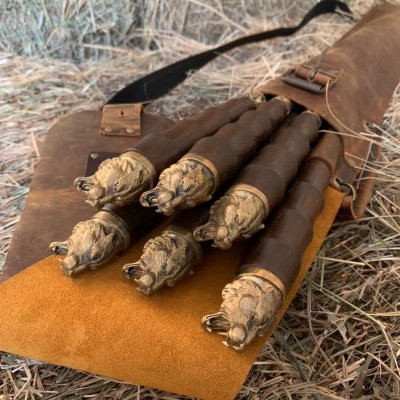 Skewers set Quiver Tiger MAX in a leather case