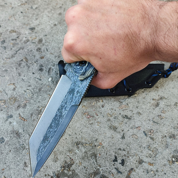 Нож тактический АКУЛА Gorillas BBQ ручная работа х12мф (мрамор)