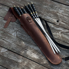 Набор шампуров КОЛЧАН ЗВЕРОБОЙ в кожаном чехле BS31